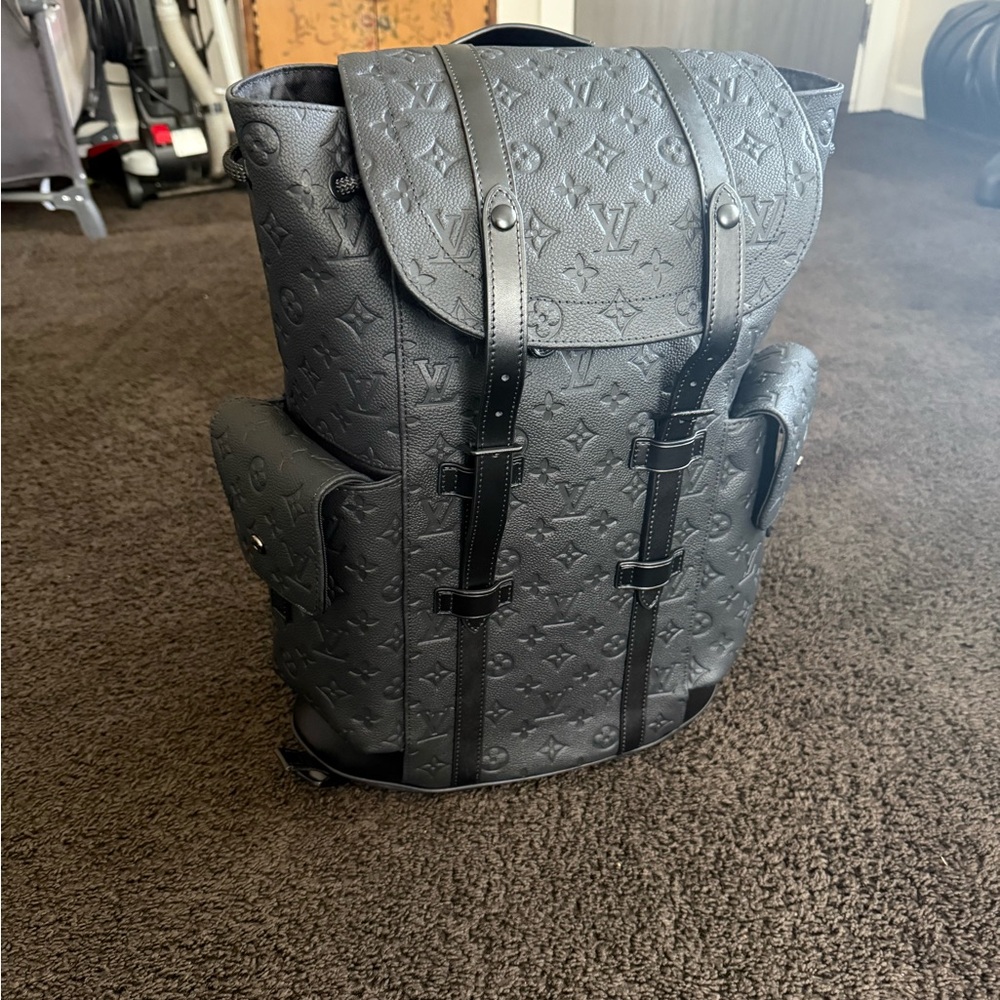 Louis Vuitton Black Leather Monogram Backpack